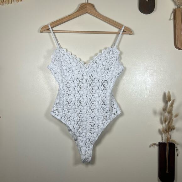 Women's H&M Medium Floral Boho Knit Body Suit - Picture 1 of 6